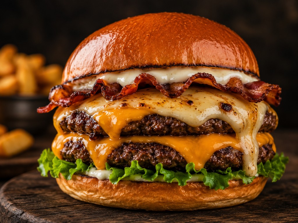 Cheese Smash Burger + hranolky