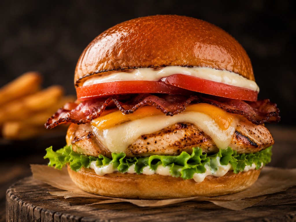 Chicken Burger + hranolky